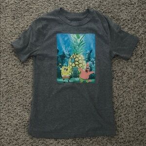 Abercrombie Kids boys size 9/10 SpongeBob & Patrick Gray Graphic Tee for Kids